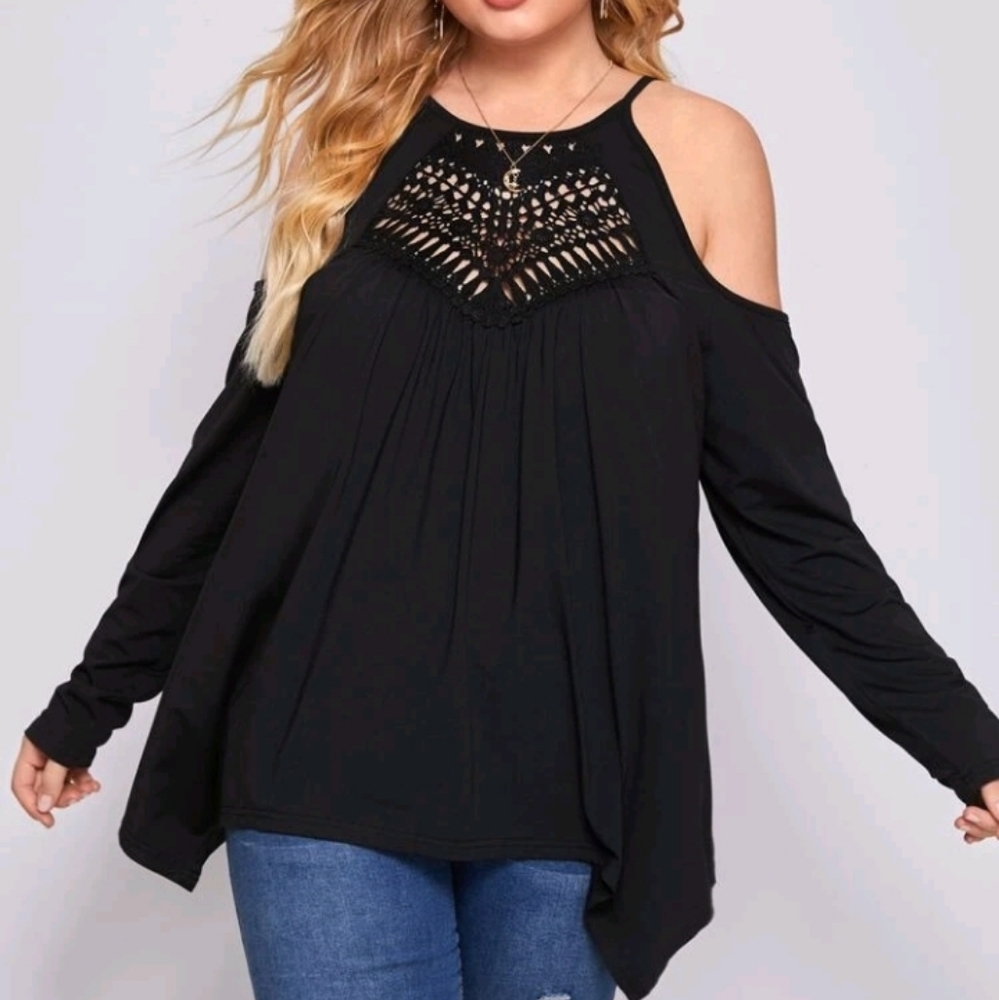 New 3x Cold Shoulder Top